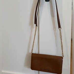 Michael Kors Brown Crossbody Bag with Gold Chain